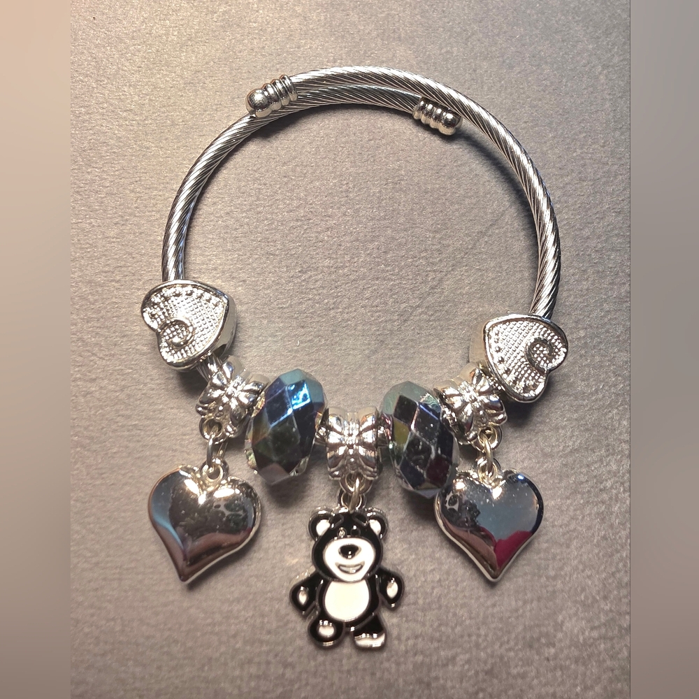 Silver Heart Charm Bracelet